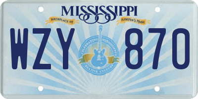 MS license plate WZY870