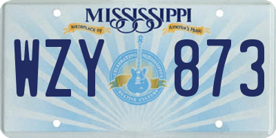 MS license plate WZY873
