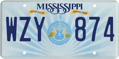 MS license plate WZY874