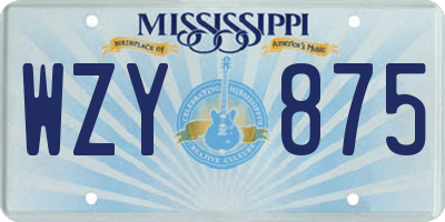 MS license plate WZY875