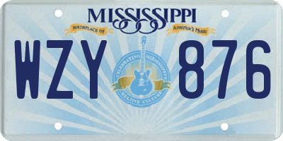 MS license plate WZY876