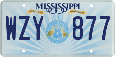 MS license plate WZY877