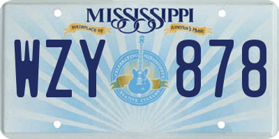 MS license plate WZY878