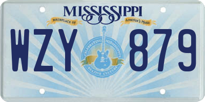 MS license plate WZY879