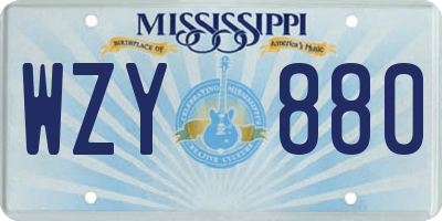 MS license plate WZY880