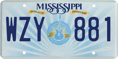 MS license plate WZY881