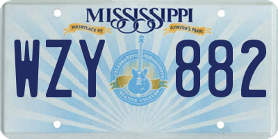 MS license plate WZY882