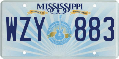 MS license plate WZY883