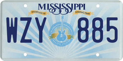 MS license plate WZY885