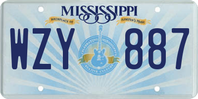MS license plate WZY887