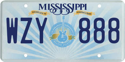 MS license plate WZY888