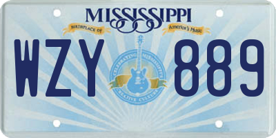 MS license plate WZY889