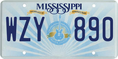 MS license plate WZY890