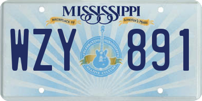 MS license plate WZY891