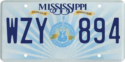 MS license plate WZY894