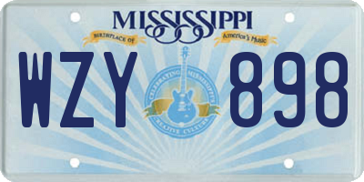 MS license plate WZY898