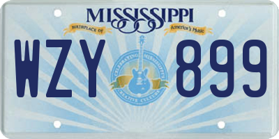 MS license plate WZY899