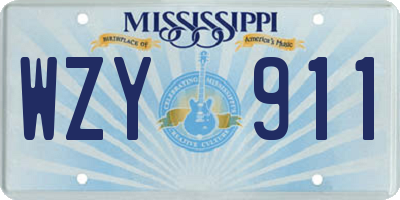 MS license plate WZY911
