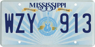 MS license plate WZY913