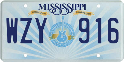 MS license plate WZY916