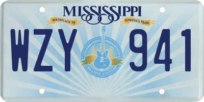 MS license plate WZY941