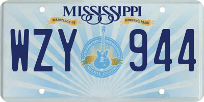 MS license plate WZY944