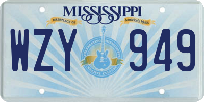 MS license plate WZY949