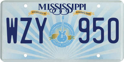MS license plate WZY950