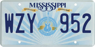 MS license plate WZY952