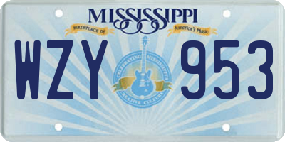 MS license plate WZY953
