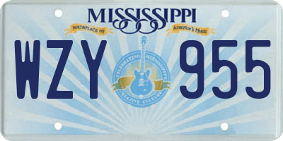 MS license plate WZY955