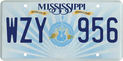 MS license plate WZY956