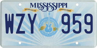 MS license plate WZY959