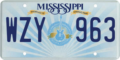 MS license plate WZY963