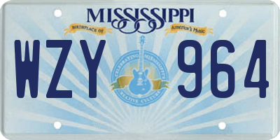 MS license plate WZY964