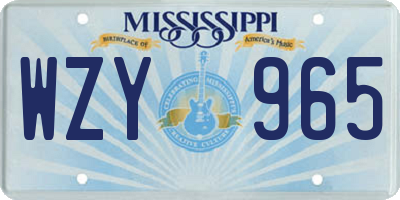 MS license plate WZY965