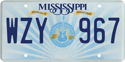 MS license plate WZY967