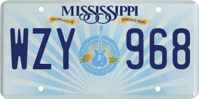 MS license plate WZY968