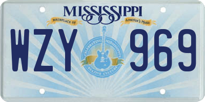 MS license plate WZY969