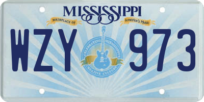 MS license plate WZY973
