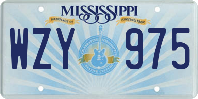 MS license plate WZY975