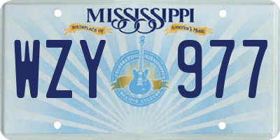 MS license plate WZY977