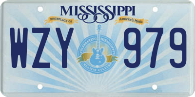MS license plate WZY979
