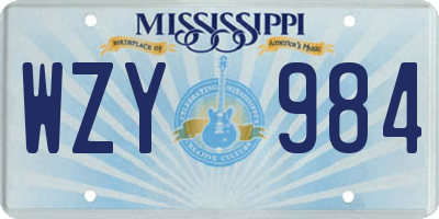 MS license plate WZY984