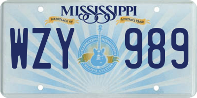 MS license plate WZY989