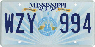 MS license plate WZY994