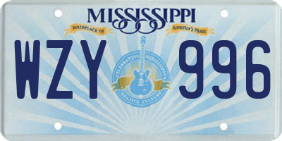 MS license plate WZY996