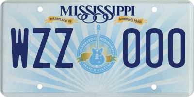MS license plate WZZ000