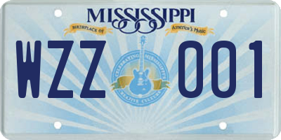 MS license plate WZZ001