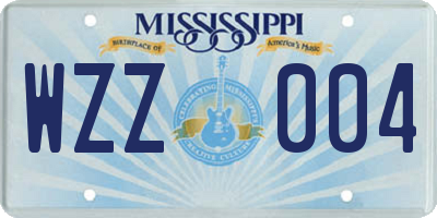 MS license plate WZZ004